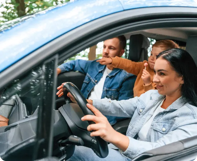 driving family of father mother